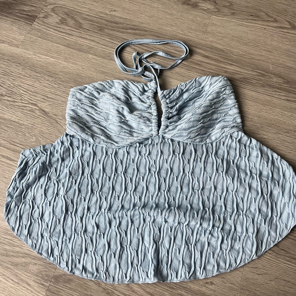 SHEIN Light Blue Textured Top